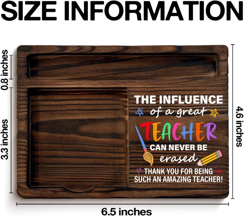 YGBF Thank You Teacher Gifts for Women Men Sticky Note Holder Teachers Appreciation Gifts The Influence of a Great Teacher Can Never Be Erased Self-Stick Note Pad Holders Home Office Decor - Image 2